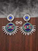 The Little Intricate Sun Drops (Blue) - Embroidered Oxidised Collection
