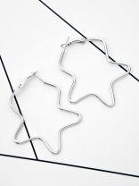 The Everyday Chic - Oversized Star Hoops - Silver