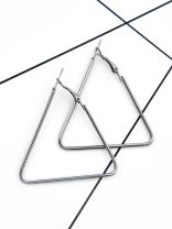 The Everyday Chic - Oversized Rectangle Hoops - Dark Grey