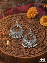 The Dazzling Droplet Danglers - Oxidised Boho Earrings