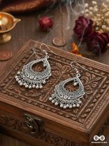 The Dazzling Droplet Danglers - Oxidised Boho Earrings