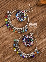 Colour Me Crazy - Oxidised Boho Earrings - Silver