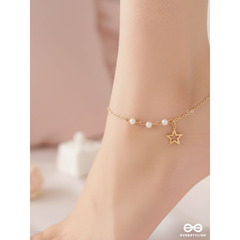 Star-Struck- Golden Beads Anklet