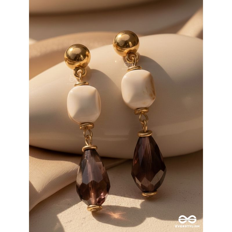 LUSTRE OF DUSK - GOLDEN EMBELLISHED EARRINGS