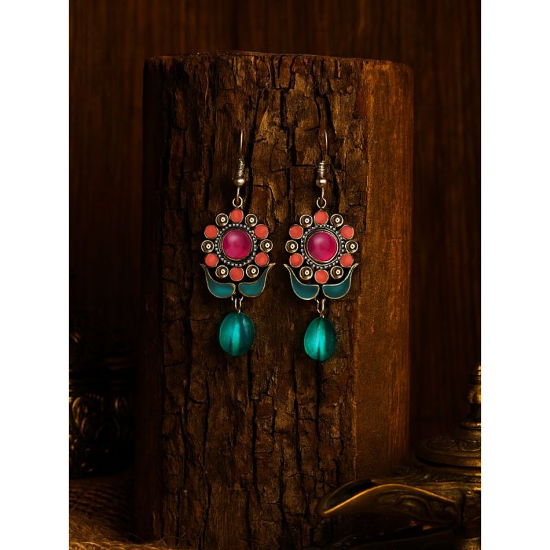 BLOOM BURST – RED ENAMEL FLOWER EARRING