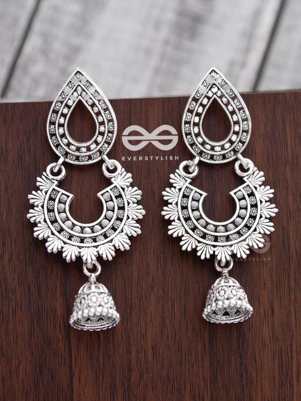 The Multilayered Intricate Danglers - Oxidised Boho Earrings