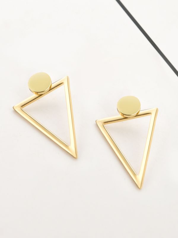 The Elegant Golden Triangle Ear Jackets 