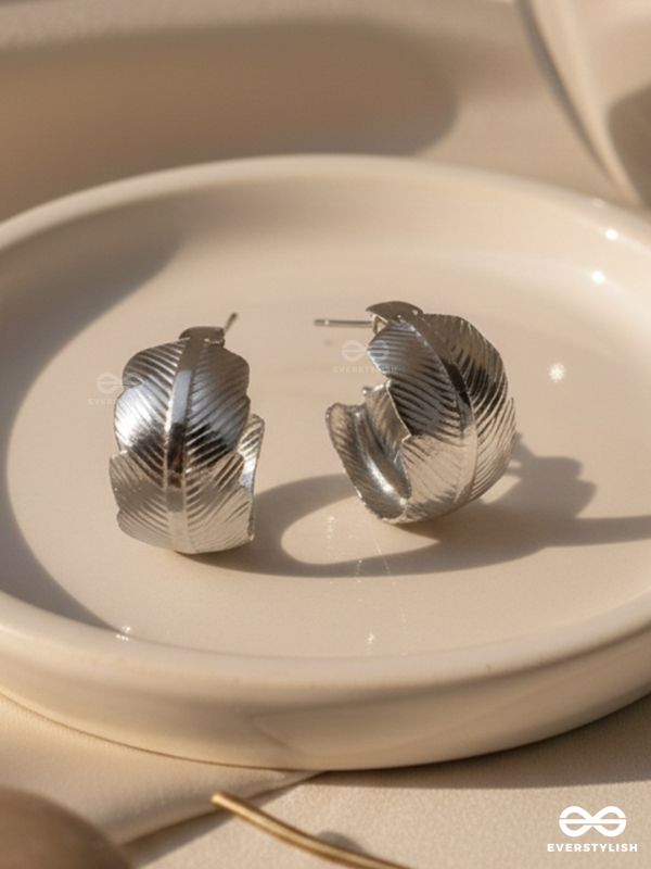 LEAF OF FAITH - STATEMENT SILVER EARRINGS