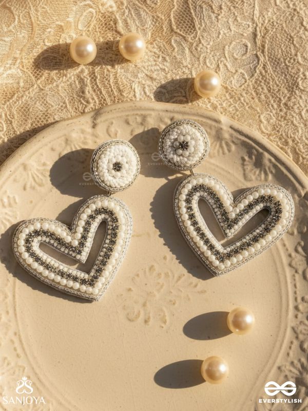 Sauhardika - Heartfealt Moments - Beads And Cut Dana Hand Embroidered Earrings
