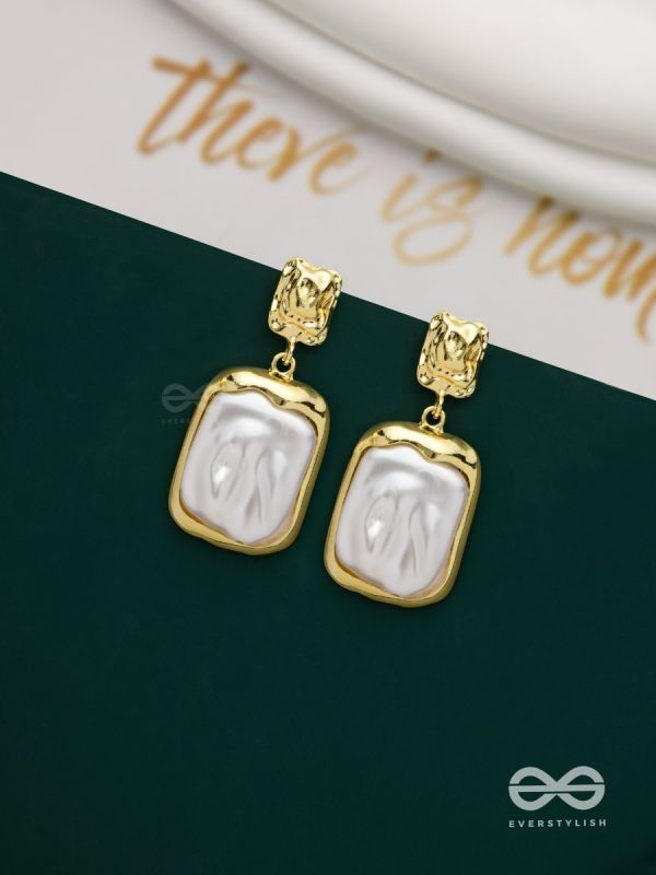 Liquid Gold- Modern Framed Earrings