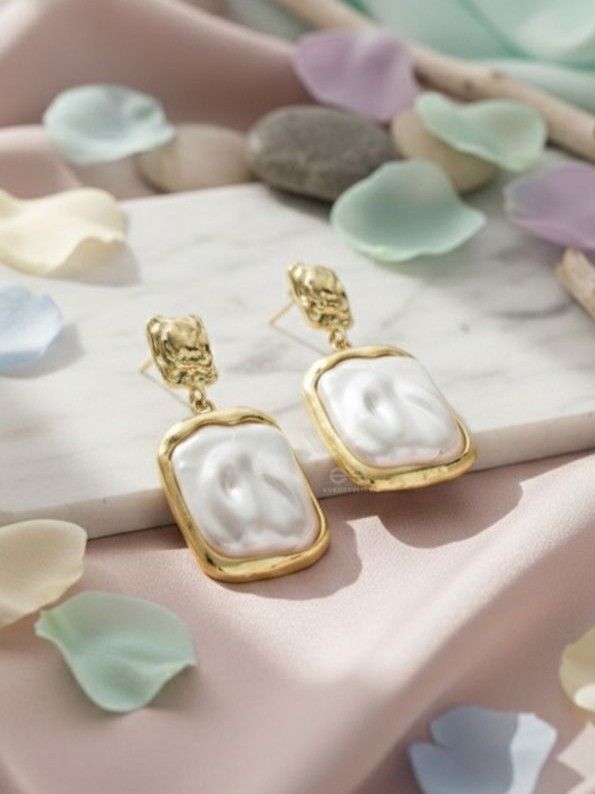 Liquid Gold- Modern Framed Earrings