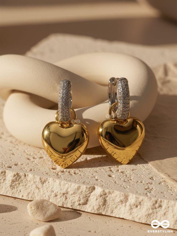 HEART GLOW - DUAL-PLATED ANTI-TARNISH HEART SHAPED LUXURY GOLDEN EARRINGS