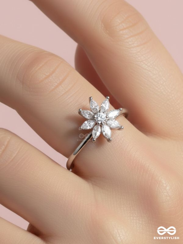 CELESTIAL SPARK - DAZZLING SPINNER SILVER RING