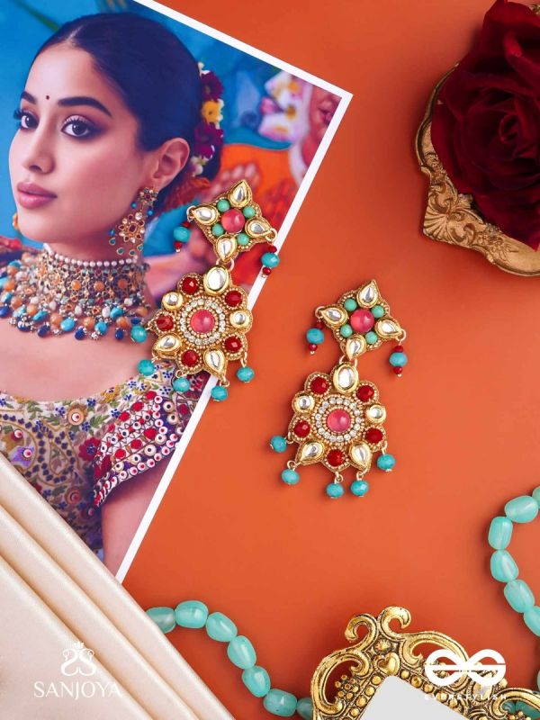 RANG TARANGINI – JAHNVI KAPOOR INSPIRED EARRINGS WITH COLORFUL BEADS, STONES, PEARLS AND INTRICATE DESIGN