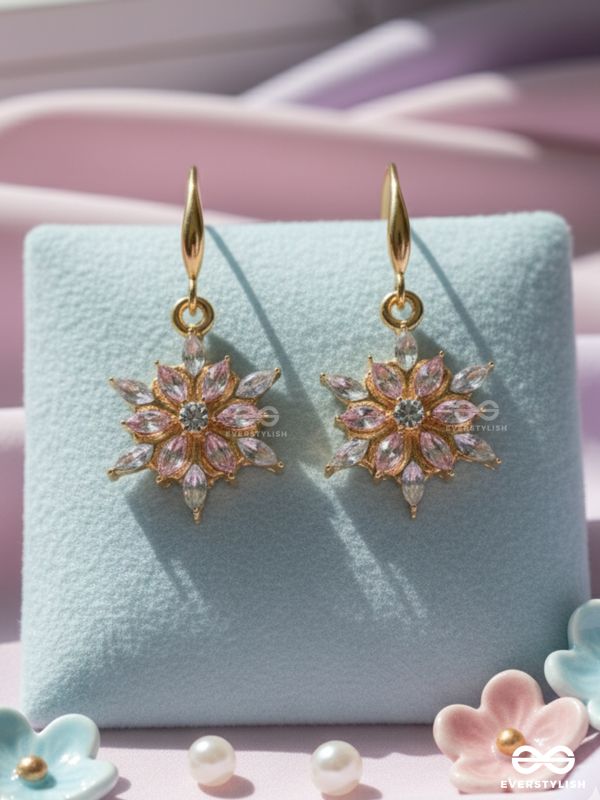BLOSSOM GLIMMER - DELICATE FLORAL DANGLE EARRINGS
