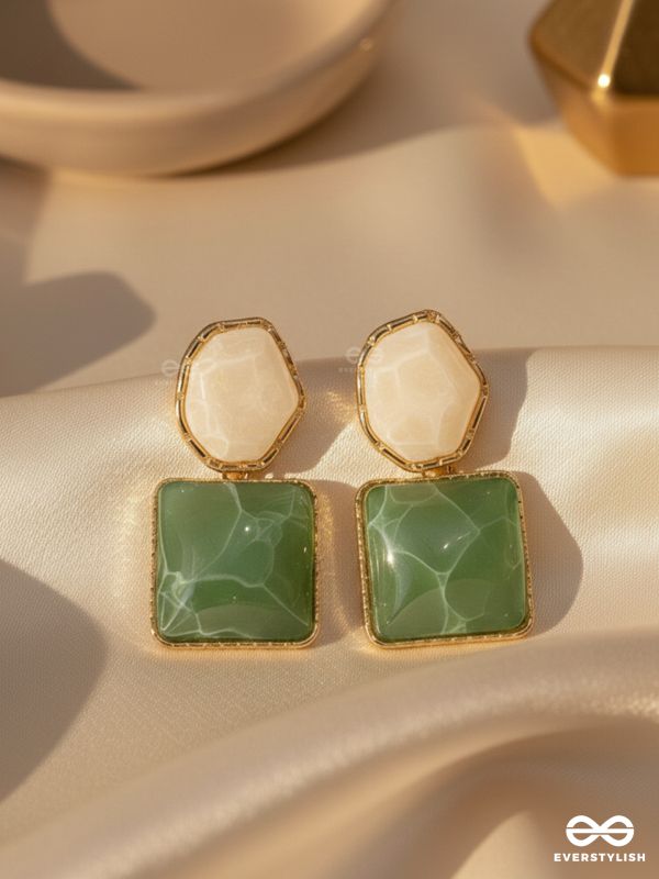 LIME TWIST-  LAYFUL COLORBLOCK EARRINGS