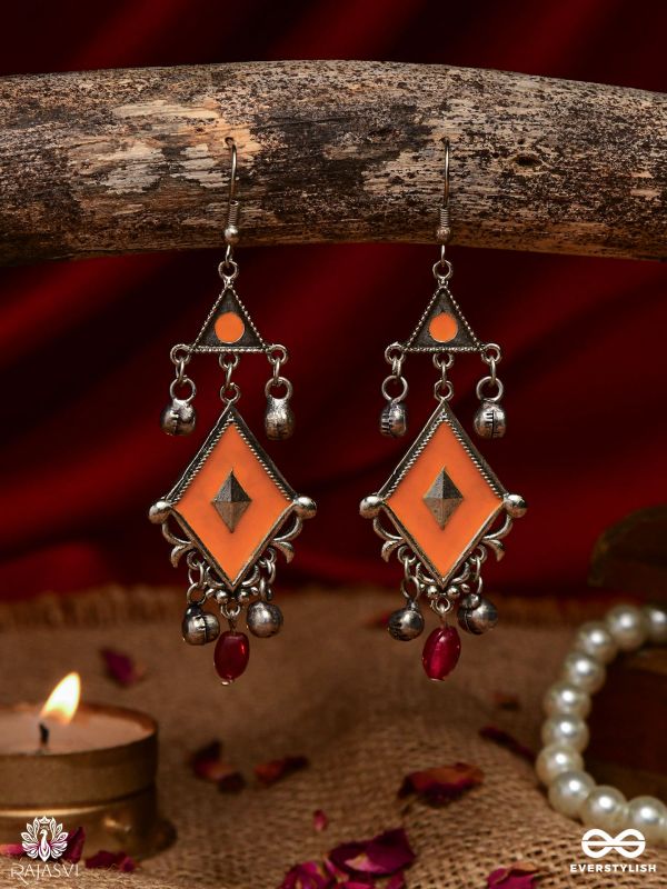 TANGERINE TINKLE – OXIDISED ENAMELLED EARRINGs