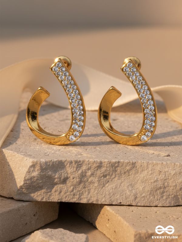 SHEEN BEND-SOFT CURVED GOLD HOOPS