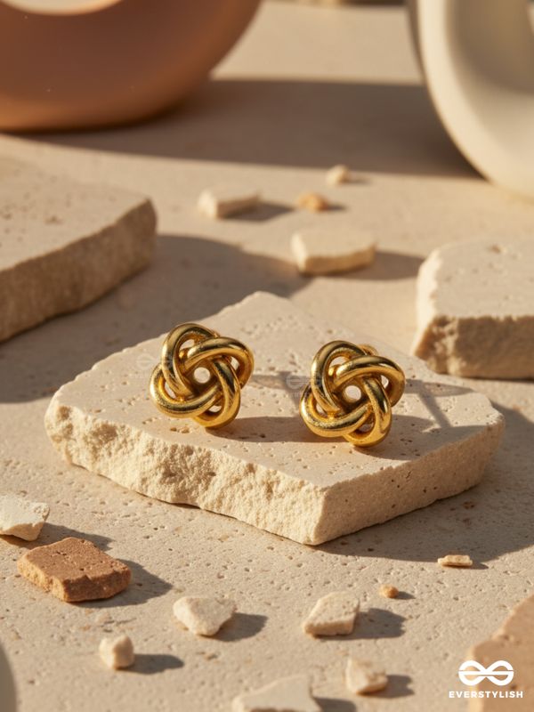 EMBER LOOP –INTERTWINED GOLDEN STUD EARRINGS