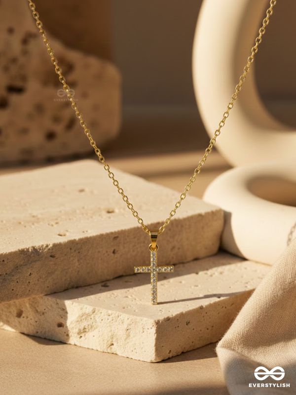 AXIS CROSS -MODERN CROSS PENDANT NECKLACE