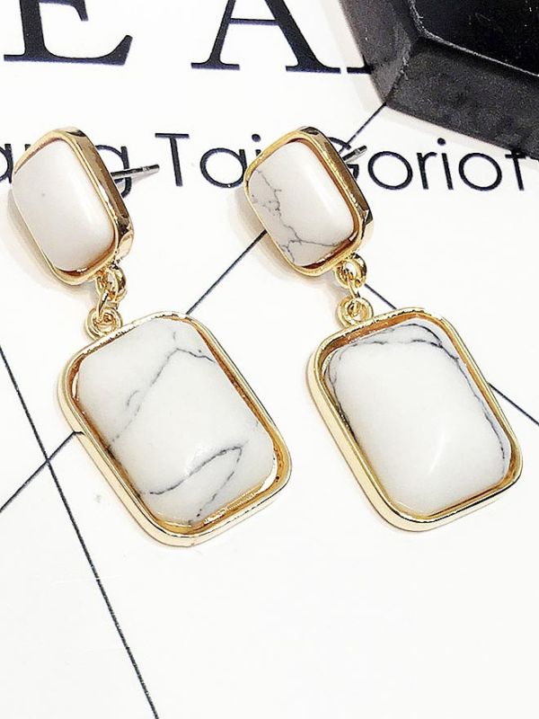 Golden Marvellous Marble Aliza Earrings