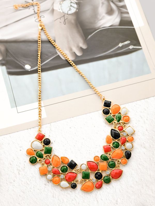 A Colourful Delight- Multicoloured Statement Neckpiece