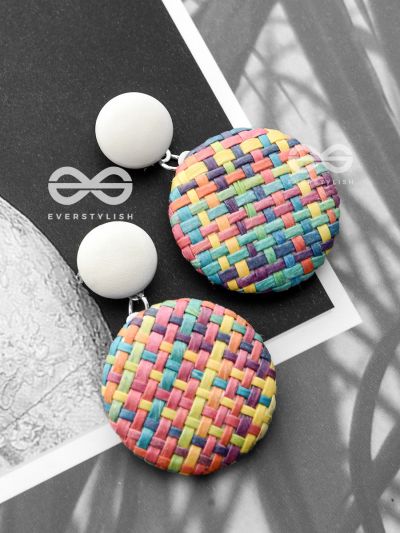 The Crayon ColourSplash - Woven Handicraft Earrings
