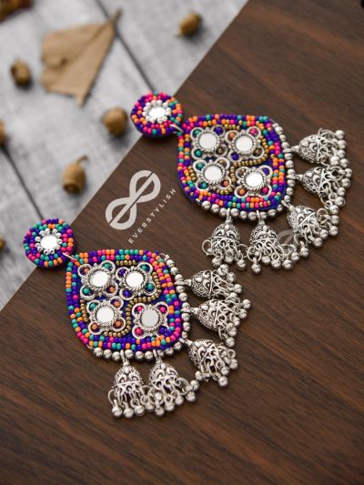 A Statement of Royalty -  Embroidered Statement Earrings