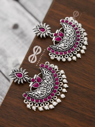 The Bohemian Elegance (Ruby Red) - Embellished Oxidised Collection