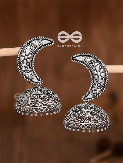 The Large Intricate Moon Statement Jhumkas