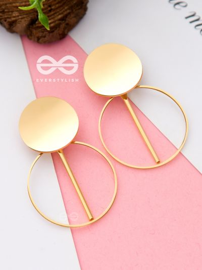 The Geometric Chic - Golden Statement Earrings