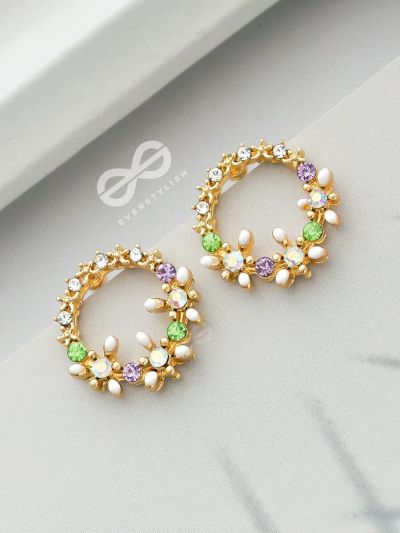 The Garden of Eden - Statement Embellished Enamelled Earrings