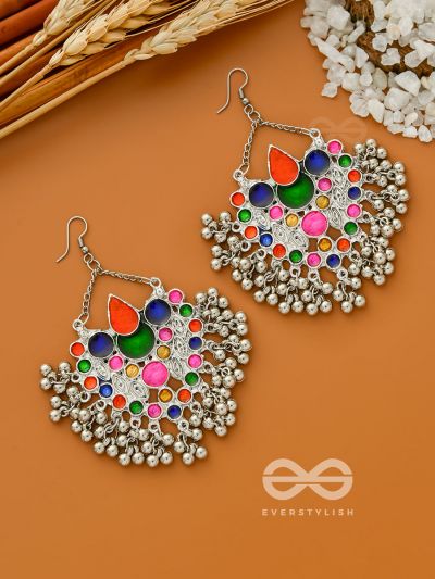 A Cascading Colourful Affair - Statement Enamelled Danglers