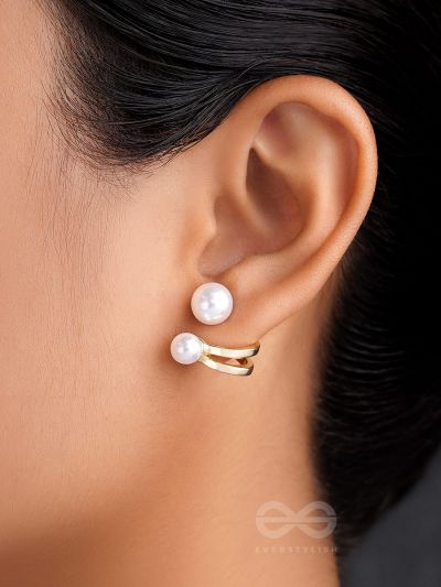 The Pearly Smile- Golden Pearl Earrings