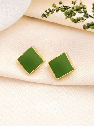 The Little Green Box- Green and Golden Earrings