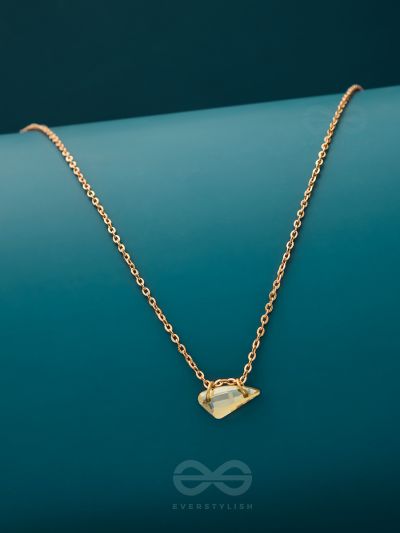 The Glass Shard- Golden Crystal Necklace