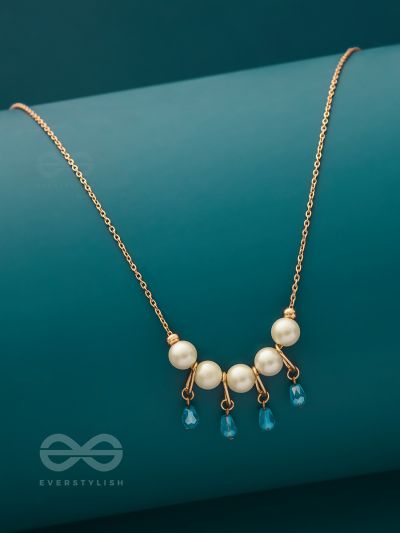 Celestial Showers- Golden Pearls and Beads Necklace
