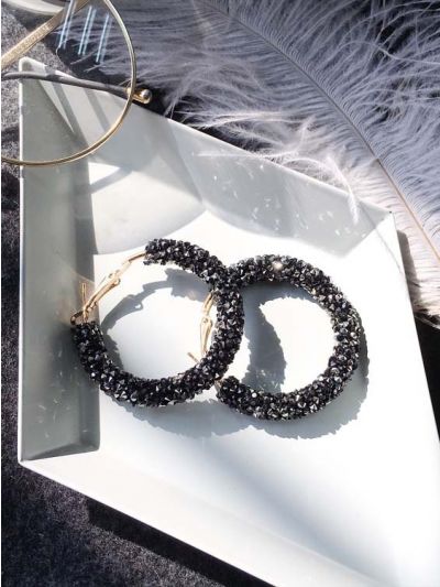 THE PARTY POPPERS ILLUMINATING STATEMENT HOOPS - Black