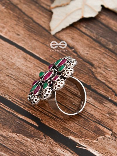 The Scarlett Ring (Adjustable) - Ruby-Emerald - The Embellished ...