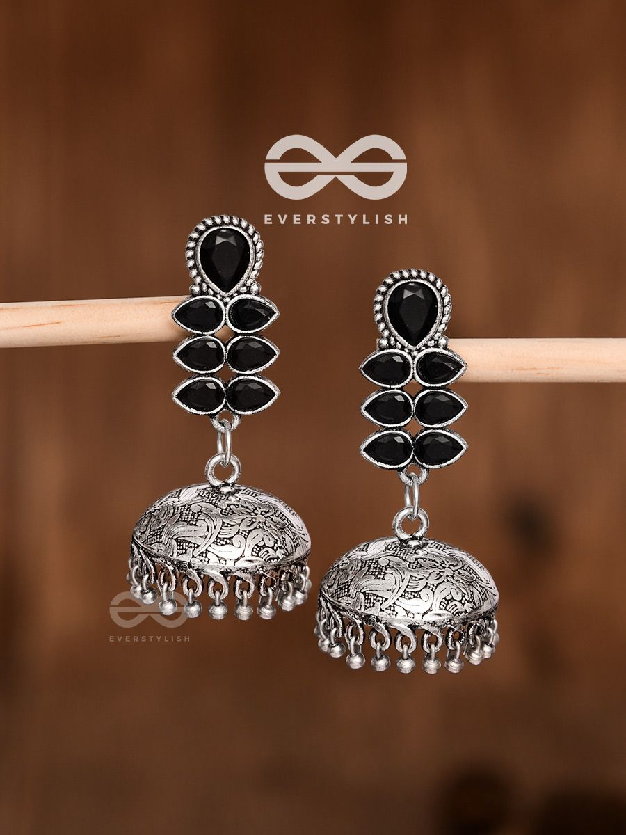 Black Oxidised Mirror Stud Earrings – Cardinal Jewels