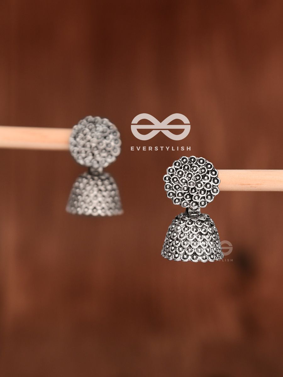 SHRICHINMAYA - THE ETERNAL BEAUTY - SEQUINS, BEADS AND PEARLS EMBROIDERED  AND OXIDISED EARRINGS