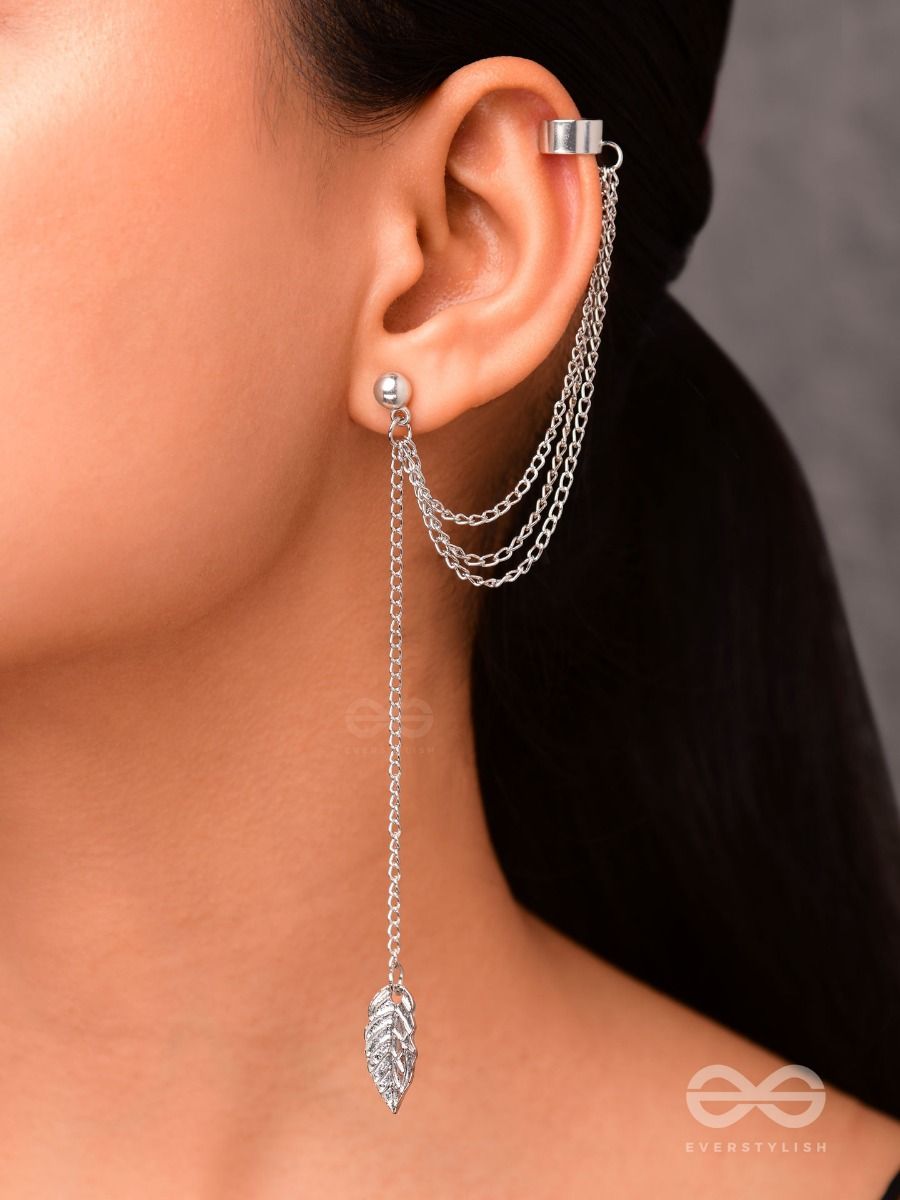 Long chain ear hot sale cuff earrings