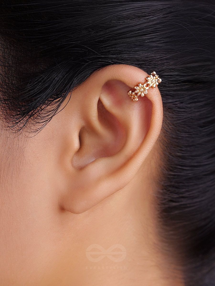 Golden Stone Kaan Ear Cuff Earrings  Shree Mauli Creation  229770