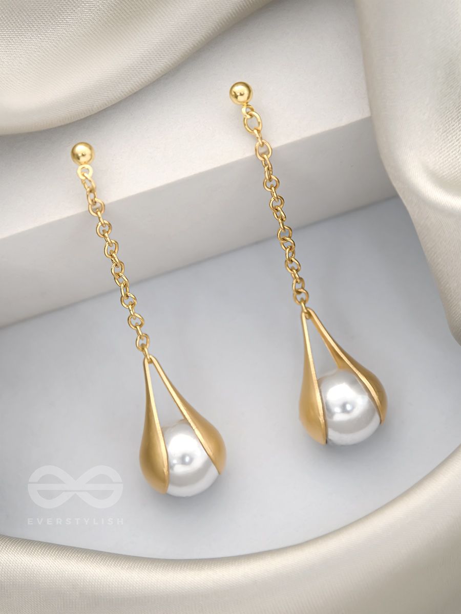 Buy The Queen Jewellery Pearl Drop Earrings Women  Freshwater pearl  earrings  Real Freshwater Pearl Hanging Earrings for Women  White Color  at Amazonin