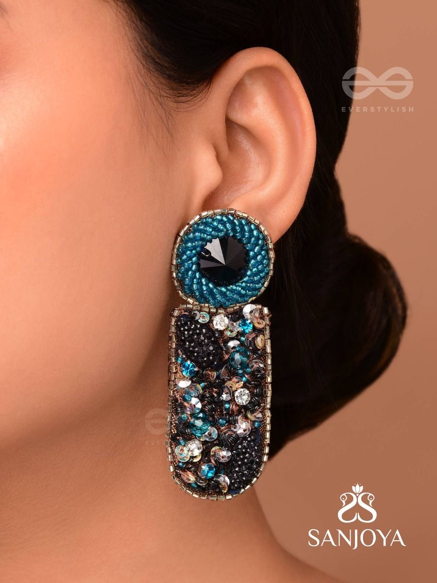 Pomla Earrings in Deep Teal - Joyfolie