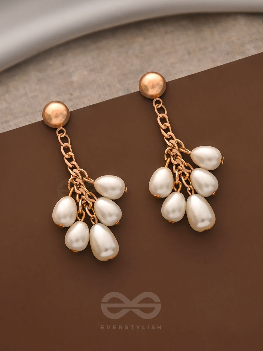 Pearl Chain Drop Earrings  Sugarbox India