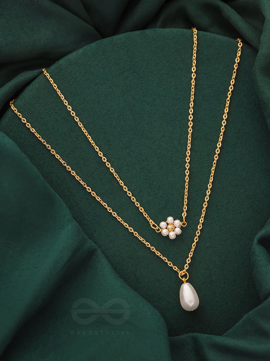 Keshi Seed Pearl Solid 14k Rose Gold Drop Necklace - Jenco Studio