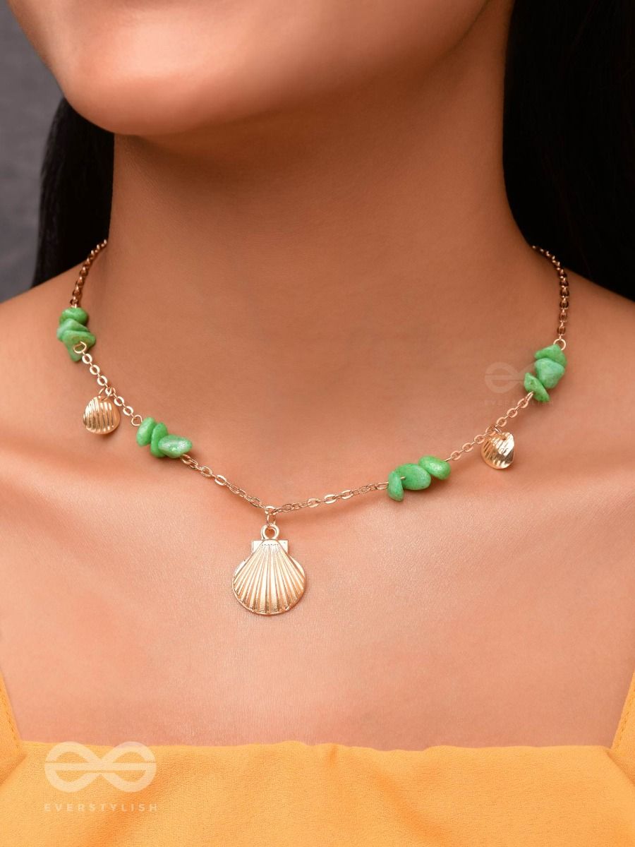 Gold Finish Moissanite Polki & Green Stone Long Necklace In Sterling Silver  Design by Hunar at Pernia's Pop Up Shop 2024