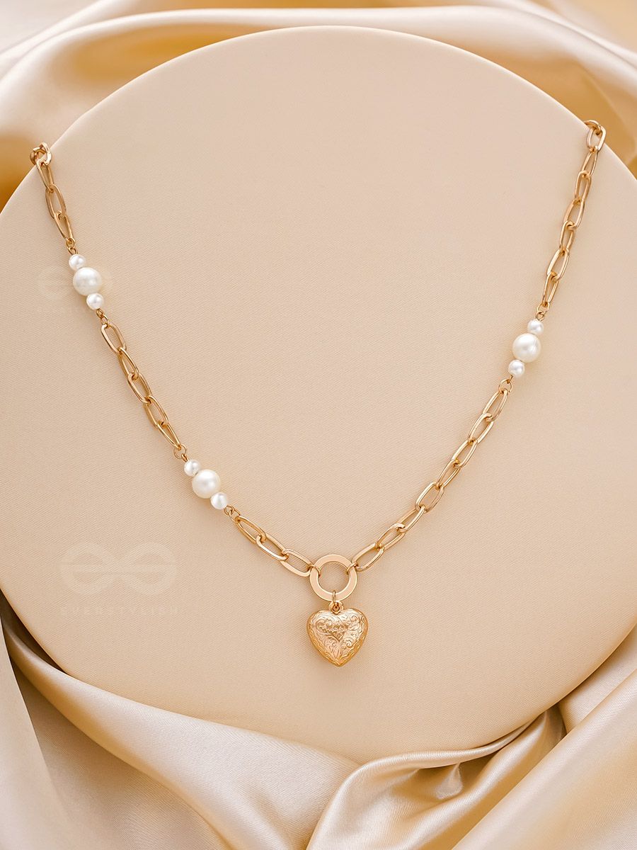 Beaded Pearl Necklace Kit: Locked Heart (Pearl) – Make This Universe