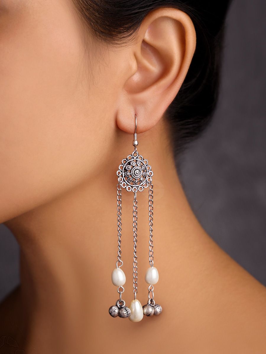 Buy 3 Natural Pearl Earrings, Brass, Bridal Earrings, Italian Pendant  Earrings Online in India - Etsy